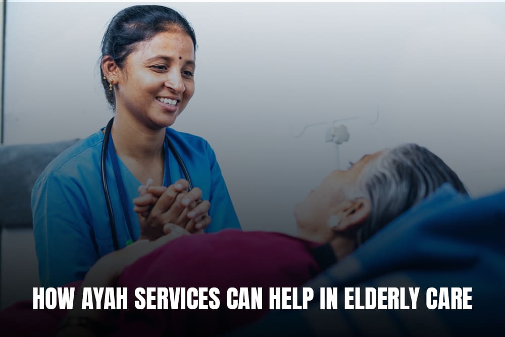 Ayah Holding a Hand of Elderly and Smiling