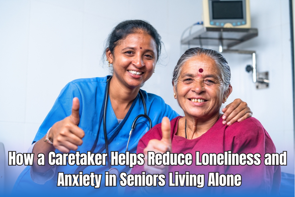 A Caretaker & A Lonely Elderly Smiling