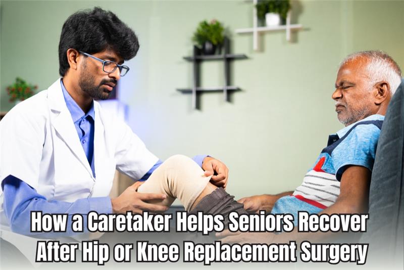 How a Caretaker Helps Seniors Recover After Hip or Knee Replacement Surgery