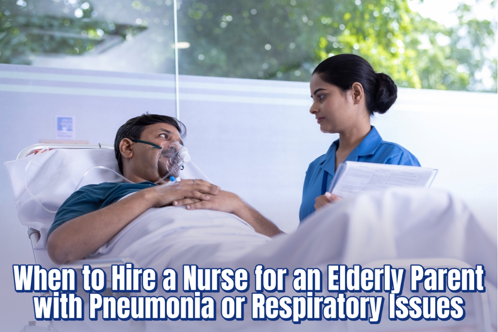 A Nurse taking care of an elderly with pneumonia