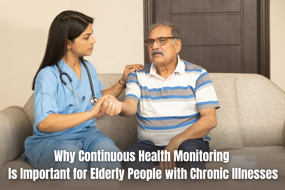 A Nurse Monitoring an Elderly's Health
